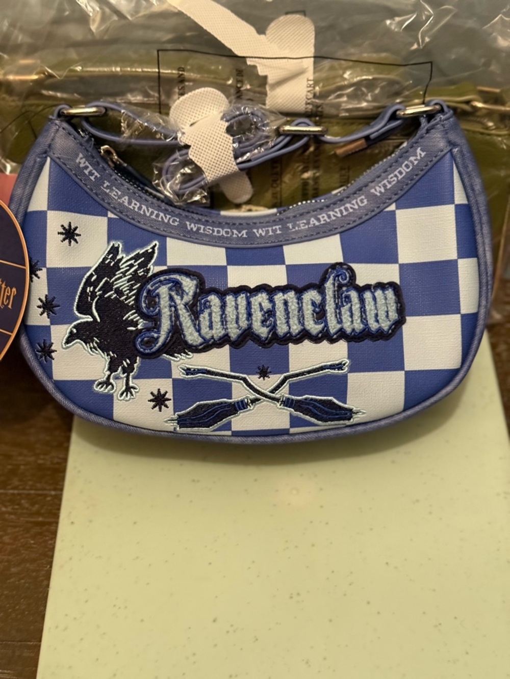 Harry Potter Ravenclaw Blue Checkered Crossbody Bag